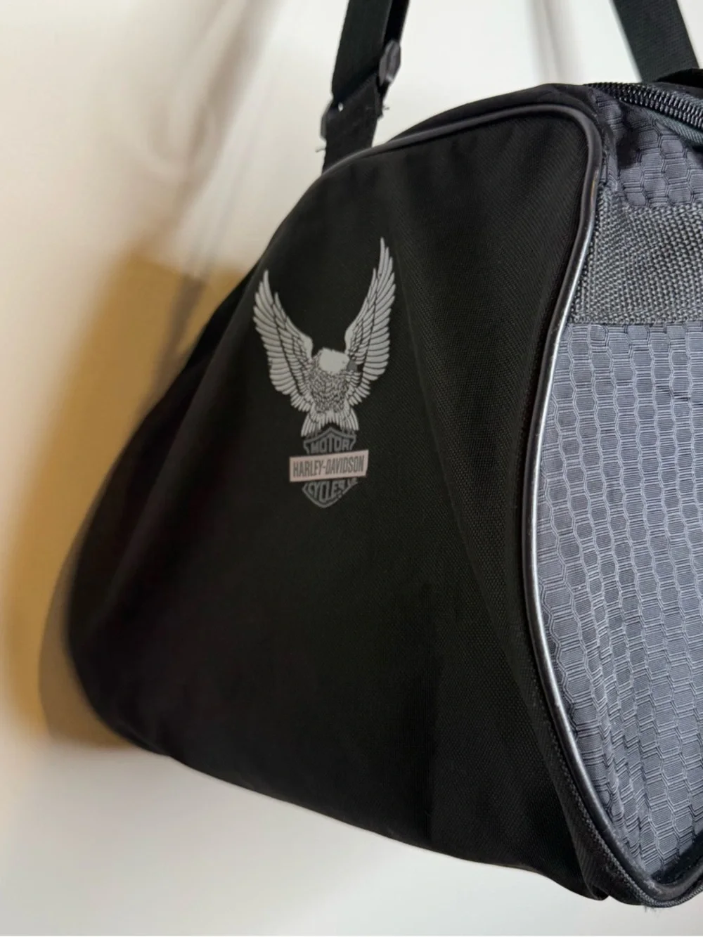 Harley-Davidson Black Duffel with Red Accent Genuine Motorcycles Logo